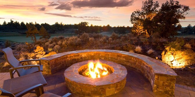 Outdoor Lit Firepit